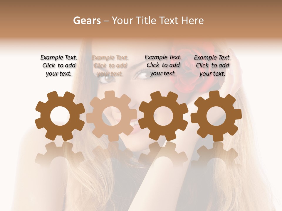 Flower Female Hair PowerPoint Template