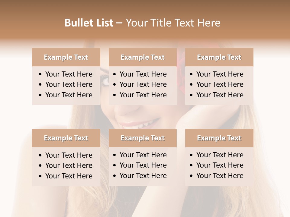 Flower Female Hair PowerPoint Template