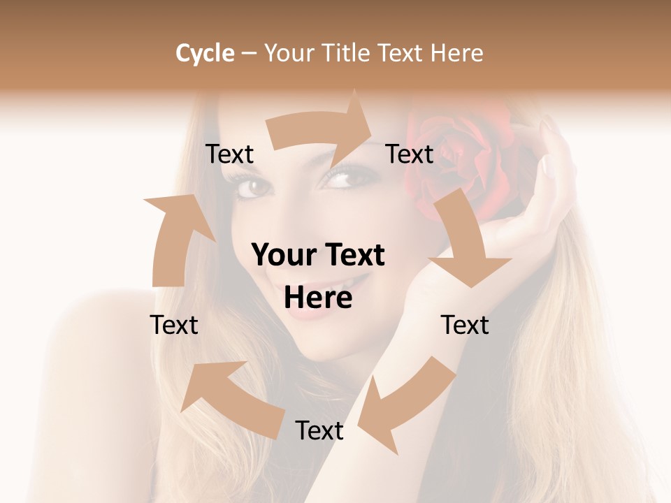 Flower Female Hair PowerPoint Template