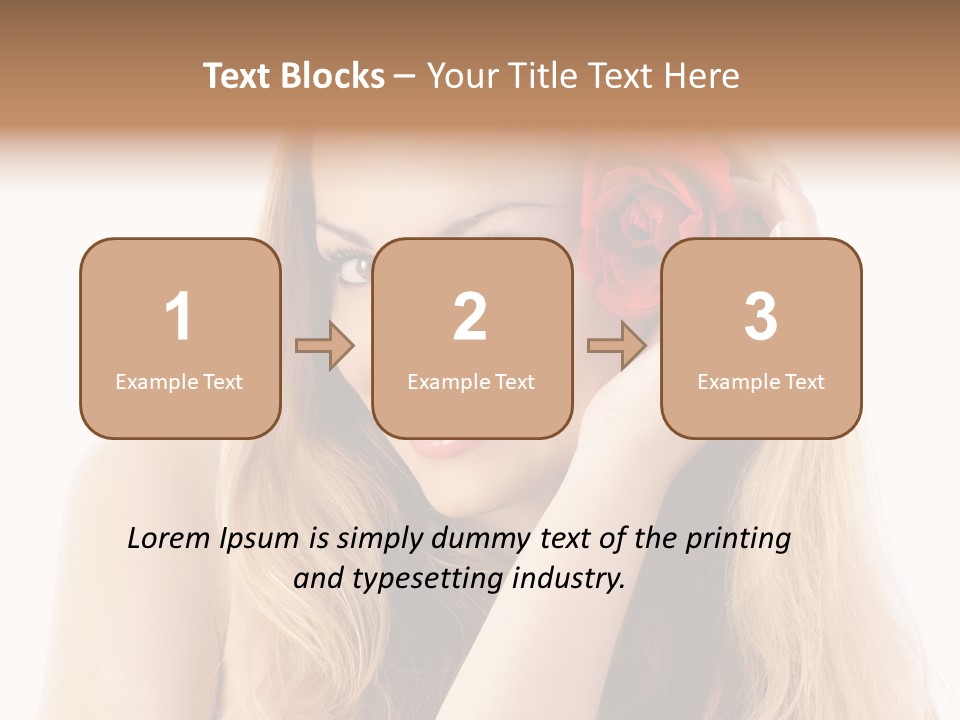 Flower Female Hair PowerPoint Template