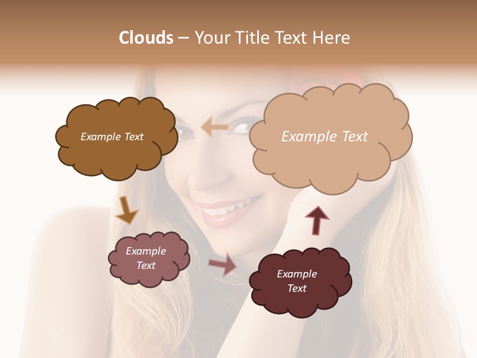 Flower Female Hair PowerPoint Template