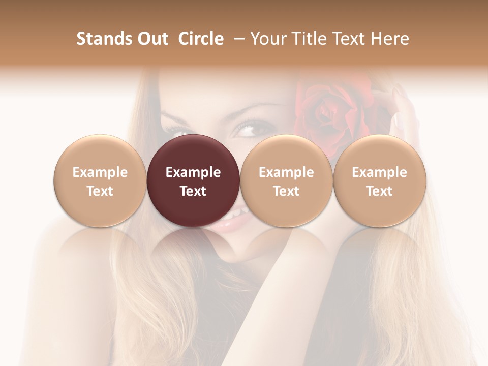 Flower Female Hair PowerPoint Template