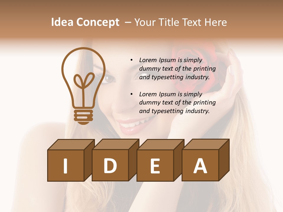 Flower Female Hair PowerPoint Template