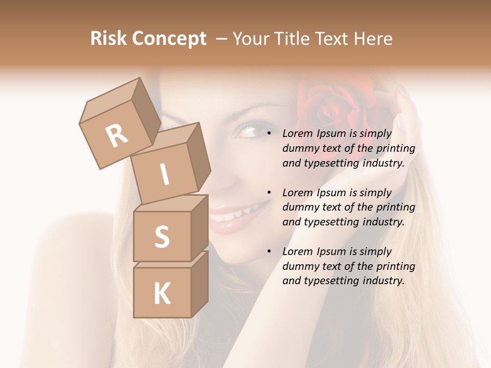 Flower Female Hair PowerPoint Template