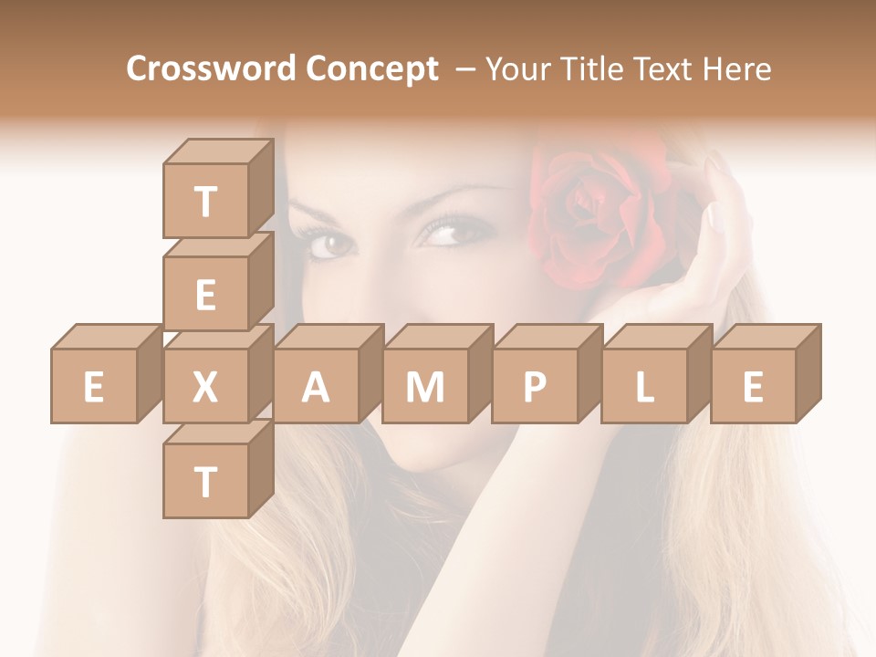 Flower Female Hair PowerPoint Template