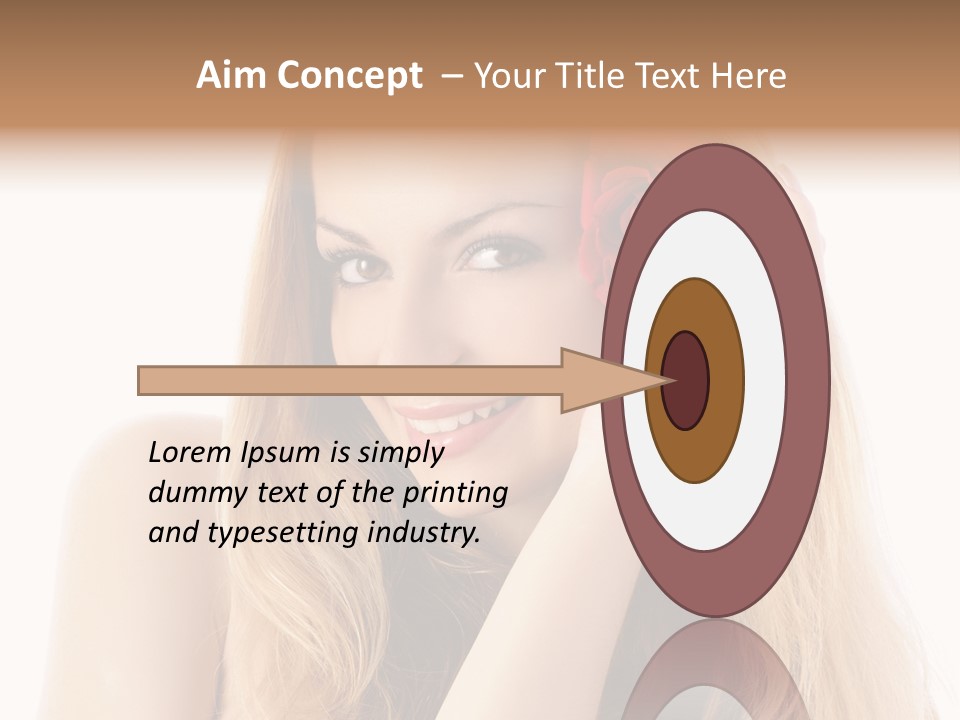 Flower Female Hair PowerPoint Template