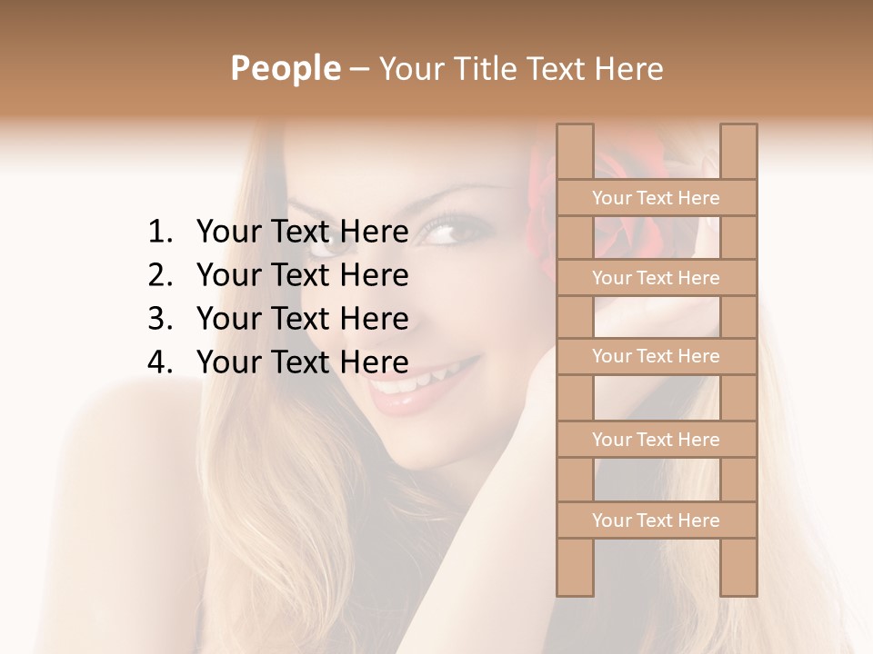 Flower Female Hair PowerPoint Template