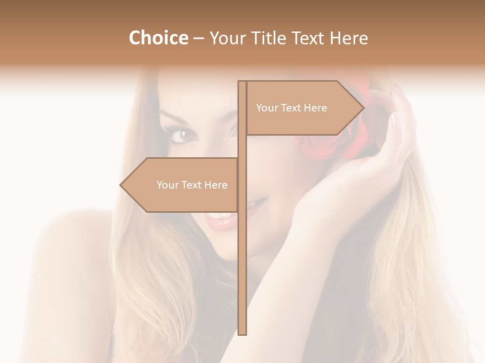 Flower Female Hair PowerPoint Template