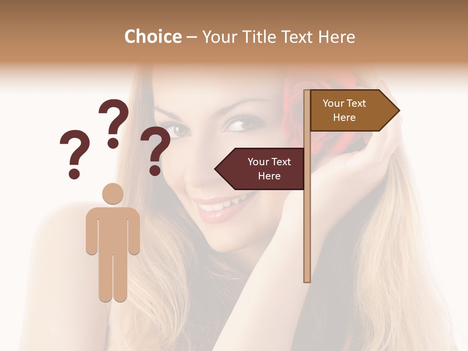 Flower Female Hair PowerPoint Template