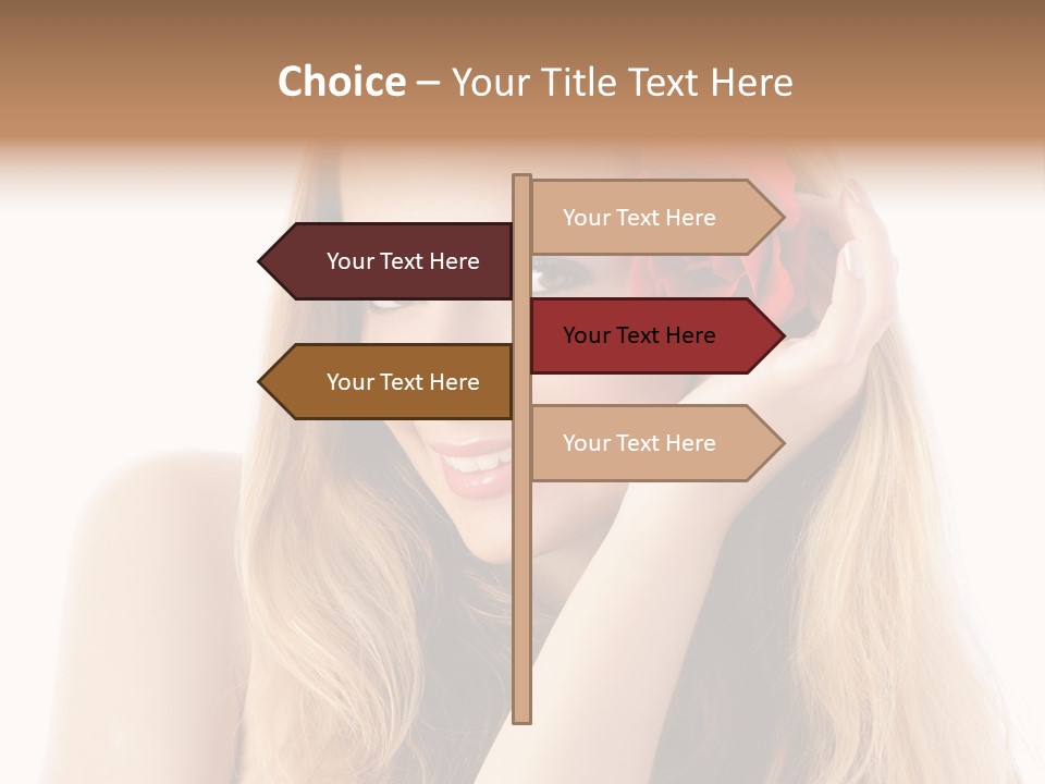 Flower Female Hair PowerPoint Template