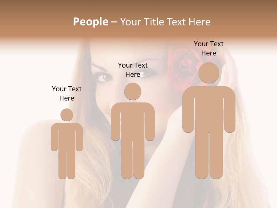 Flower Female Hair PowerPoint Template