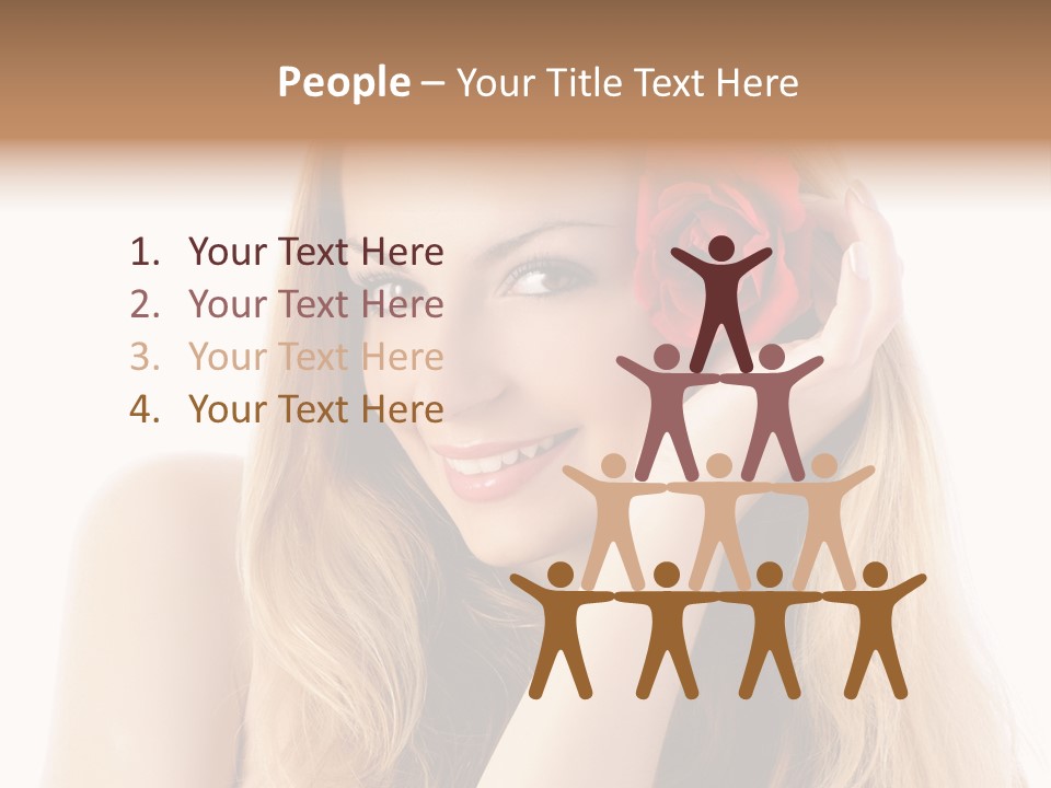 Flower Female Hair PowerPoint Template