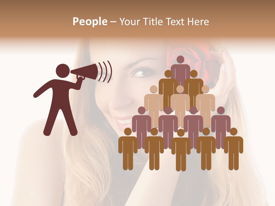 Flower Female Hair PowerPoint Template