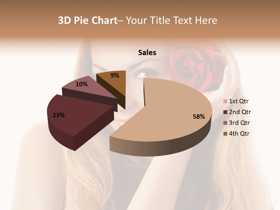 Flower Female Hair PowerPoint Template