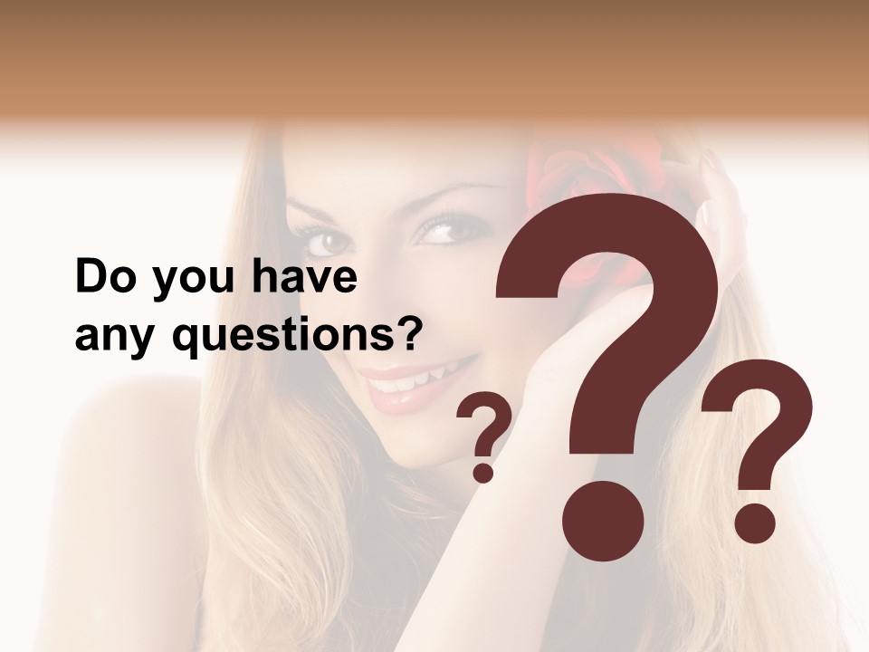 Flower Female Hair PowerPoint Template