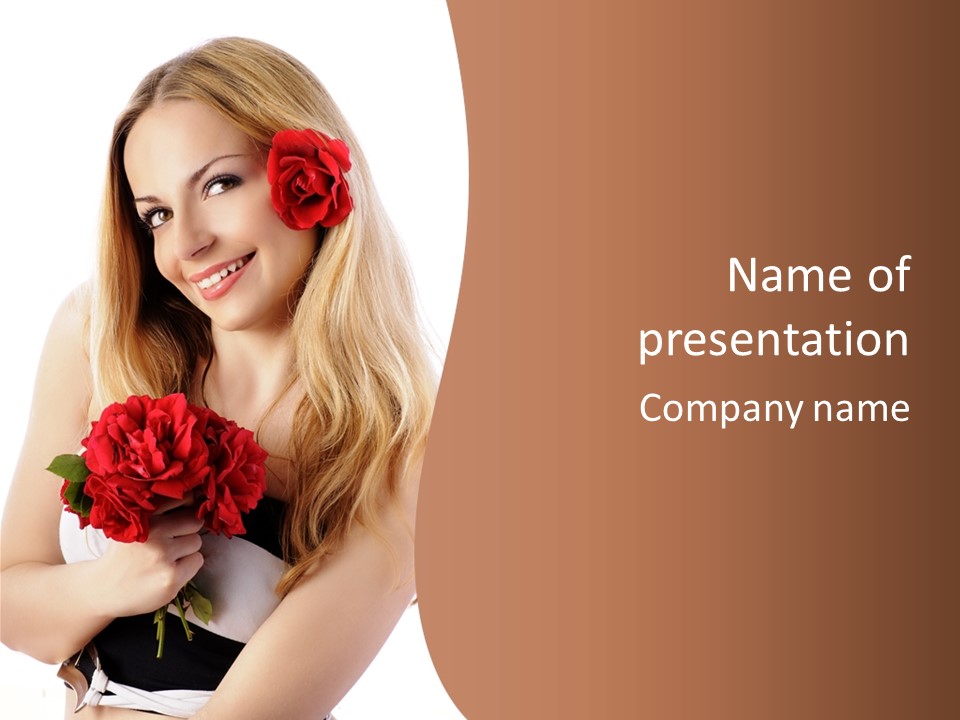 Portrait Makeup Young PowerPoint Template