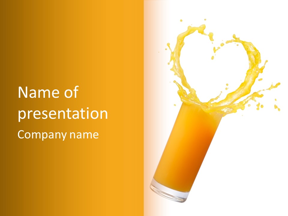 Orange Juice Isolated PowerPoint Template