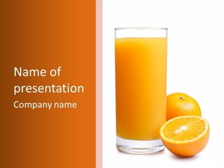 Drink White Background Orange PowerPoint Template