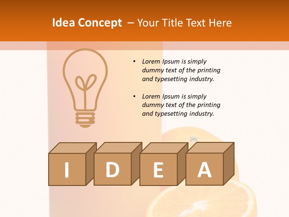 Drink White Background Orange PowerPoint Template