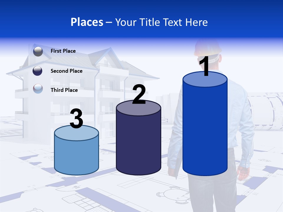 Stading Helmet Worker PowerPoint Template