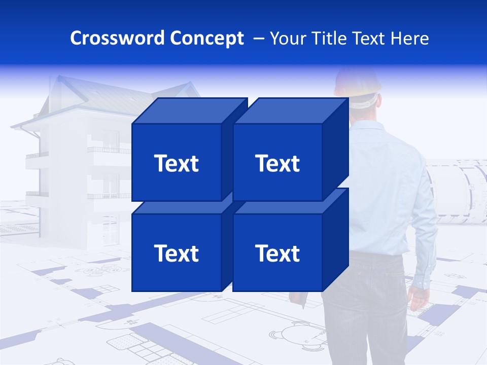 Stading Helmet Worker PowerPoint Template