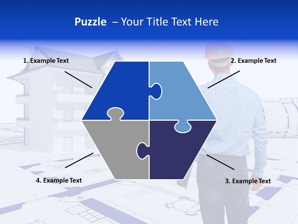 Stading Helmet Worker PowerPoint Template