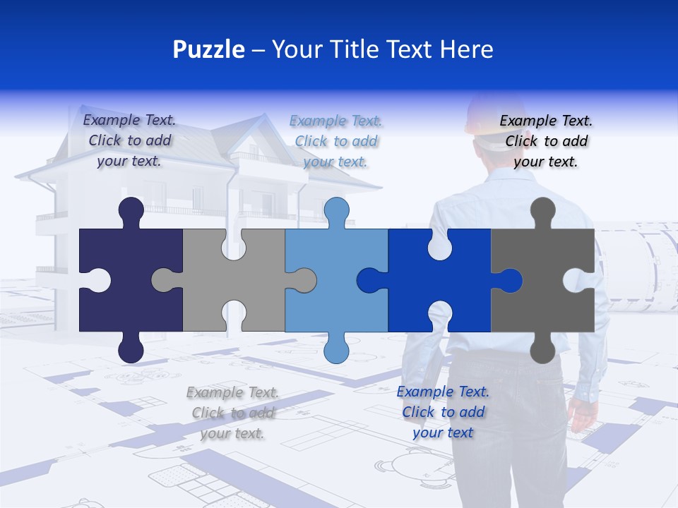 Stading Helmet Worker PowerPoint Template