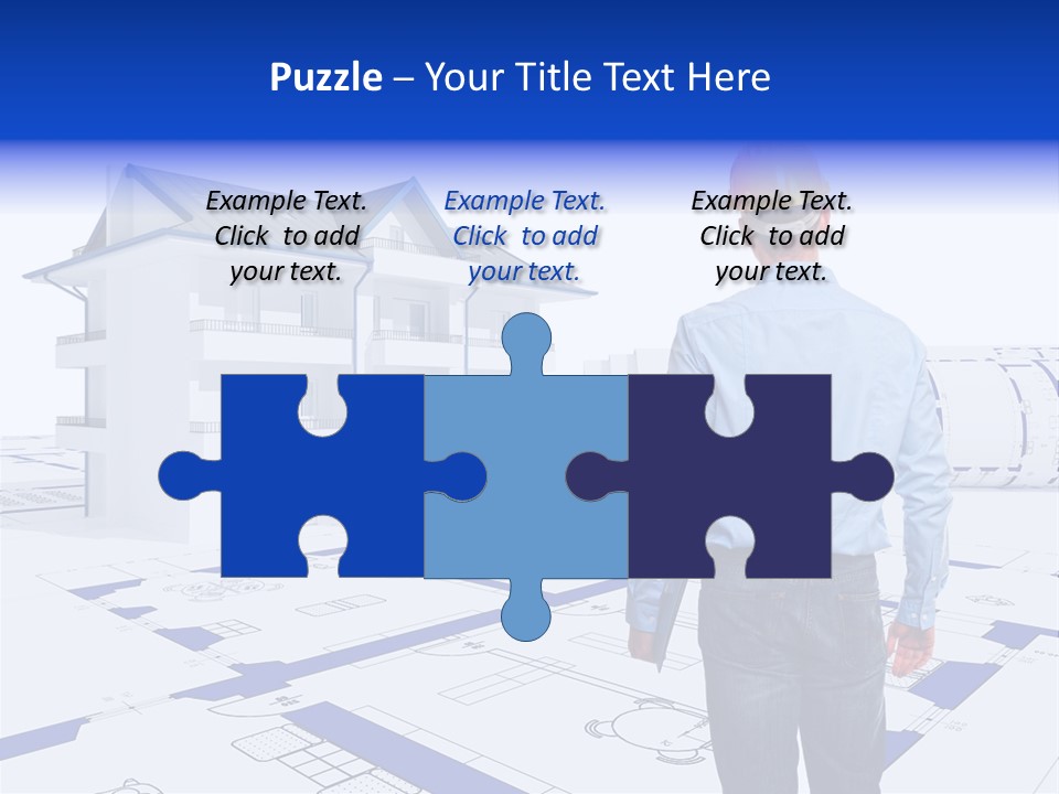 Stading Helmet Worker PowerPoint Template