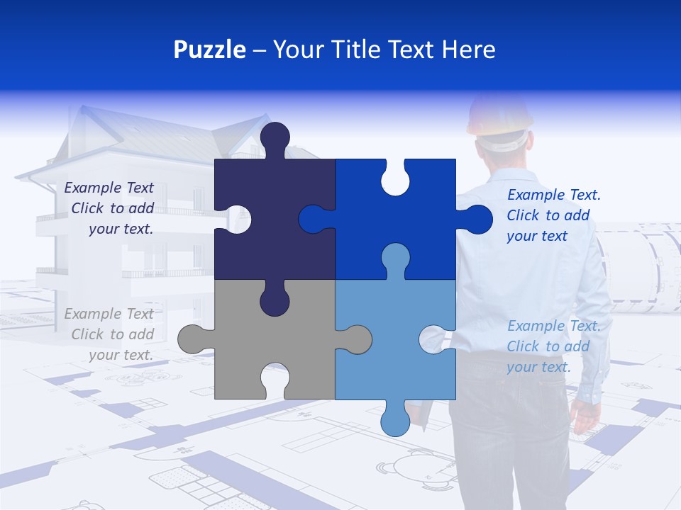 Stading Helmet Worker PowerPoint Template