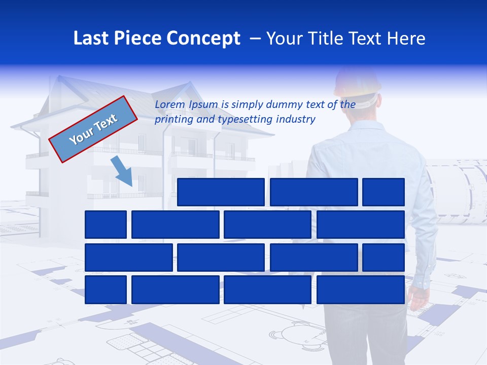 Stading Helmet Worker PowerPoint Template
