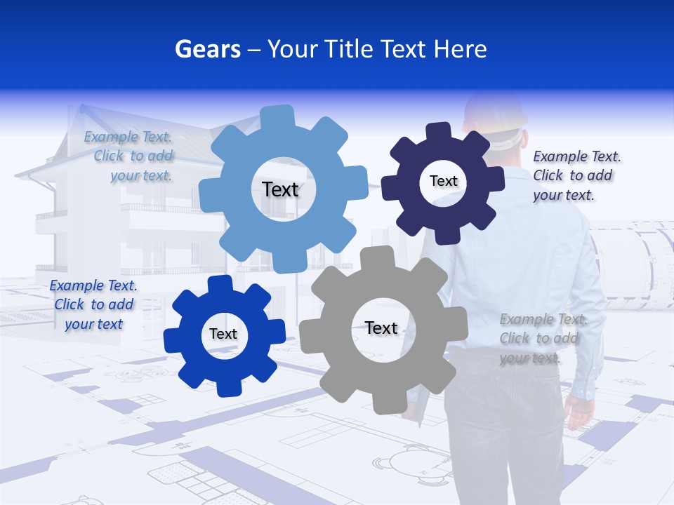 Stading Helmet Worker PowerPoint Template