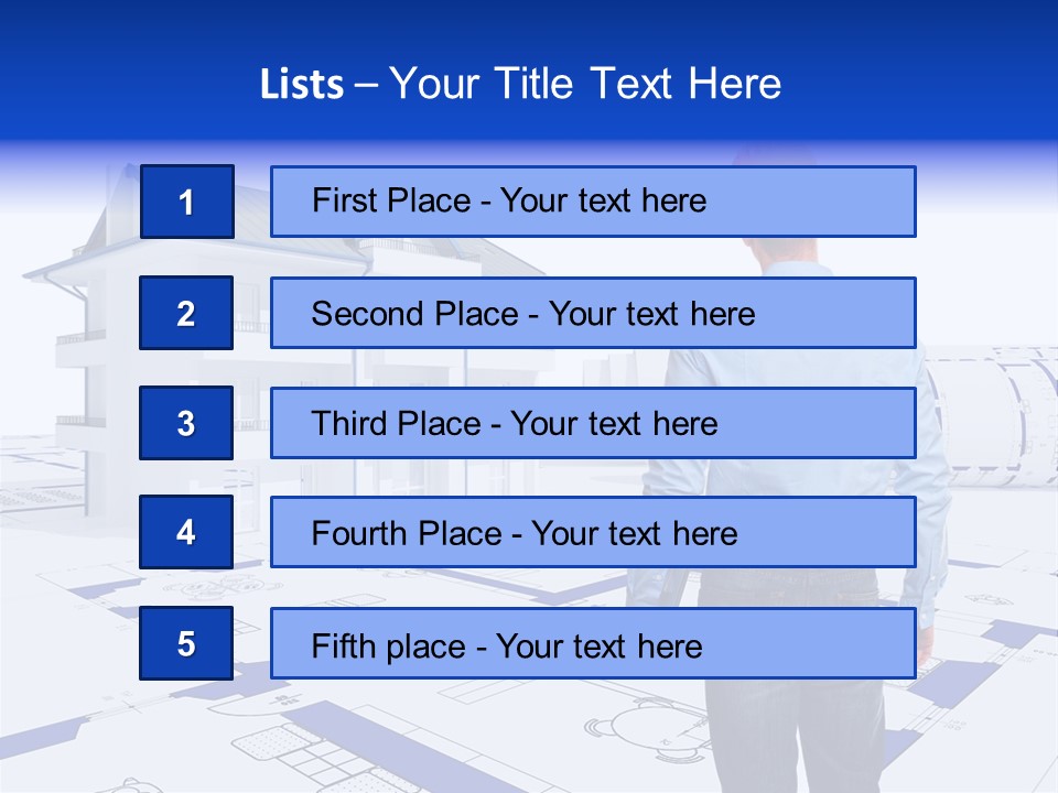 Stading Helmet Worker PowerPoint Template