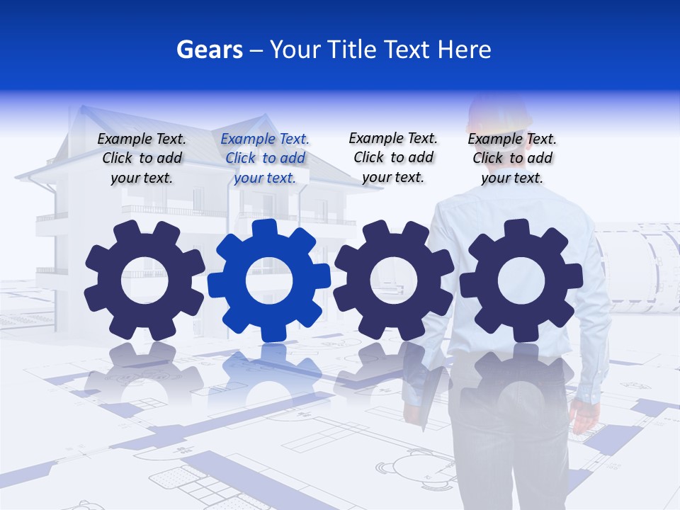 Stading Helmet Worker PowerPoint Template