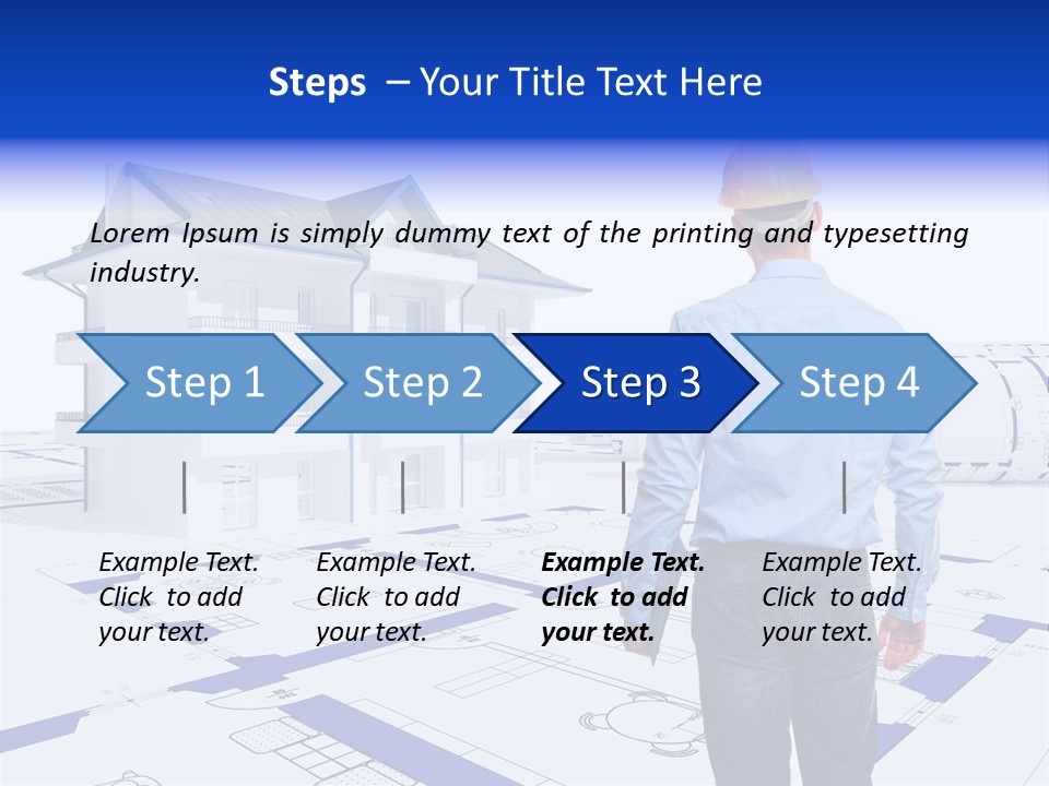 Stading Helmet Worker PowerPoint Template