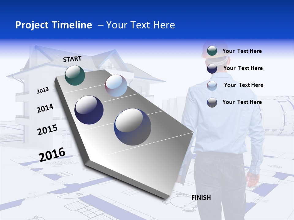 Stading Helmet Worker PowerPoint Template