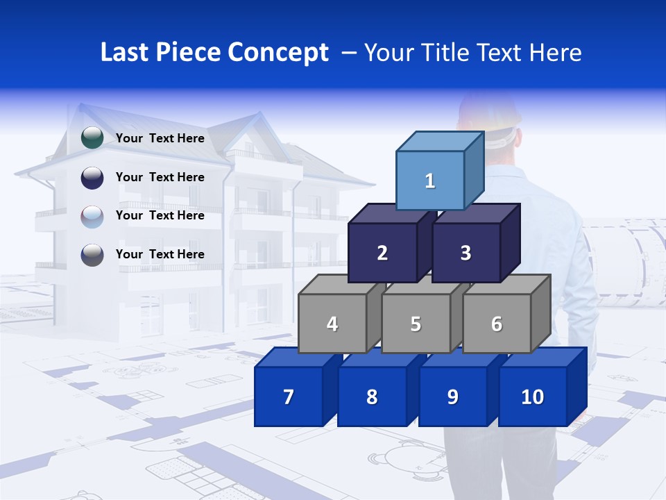 Stading Helmet Worker PowerPoint Template