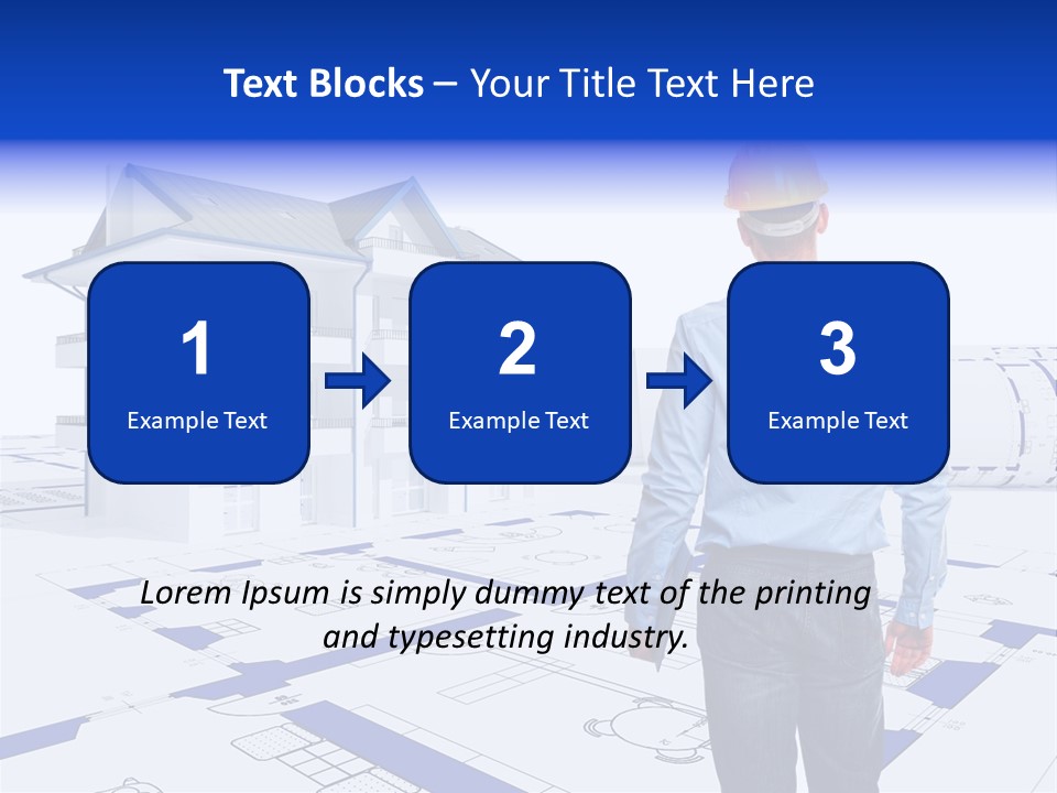 Stading Helmet Worker PowerPoint Template