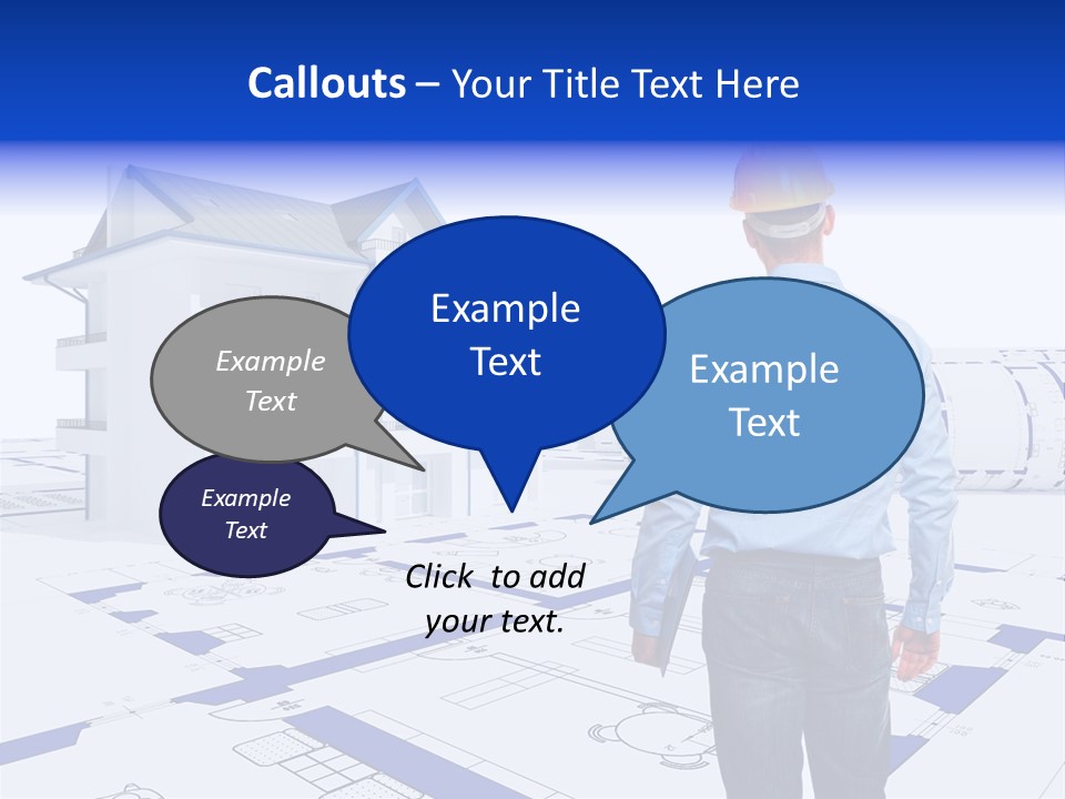 Stading Helmet Worker PowerPoint Template