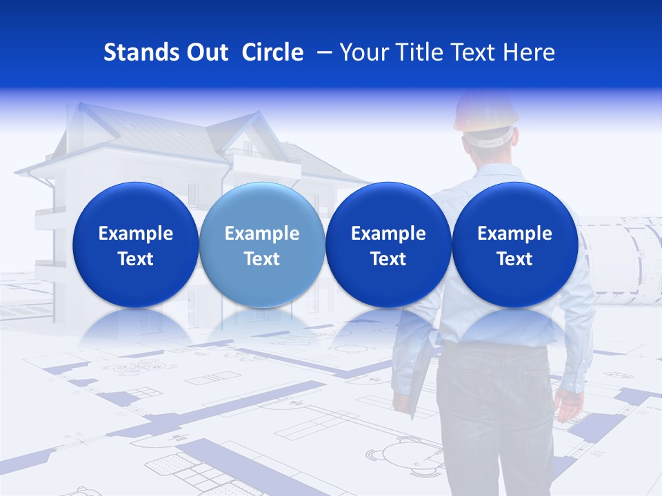 Stading Helmet Worker PowerPoint Template