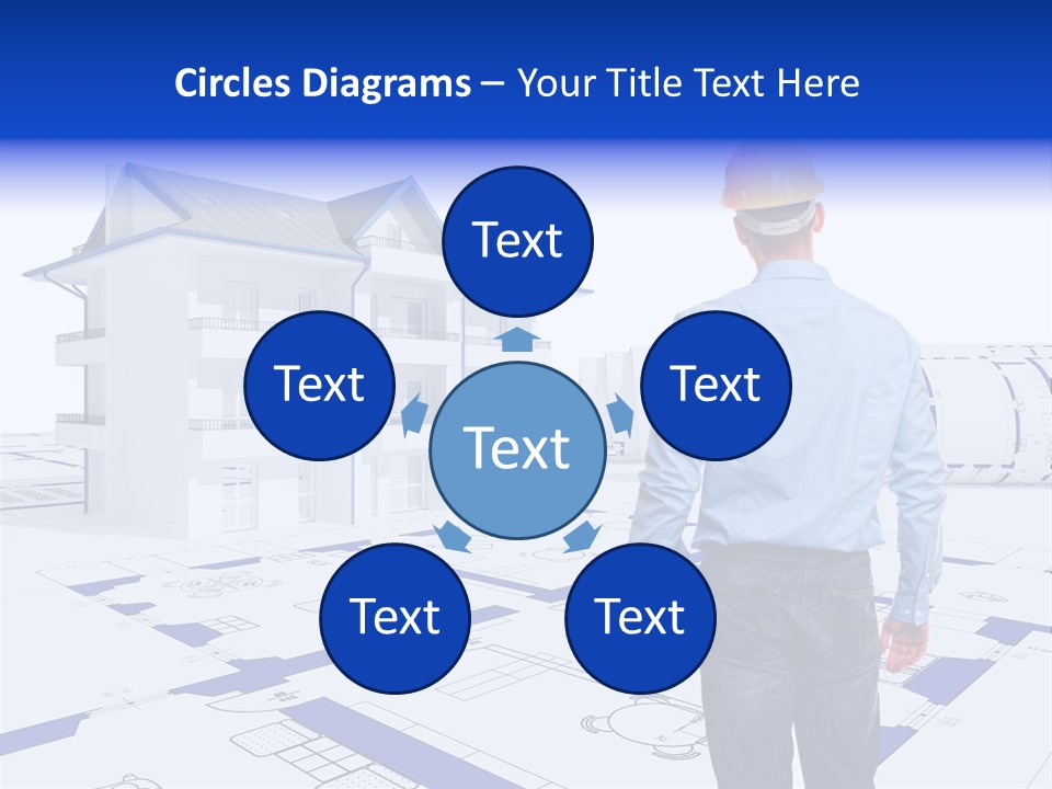 Stading Helmet Worker PowerPoint Template