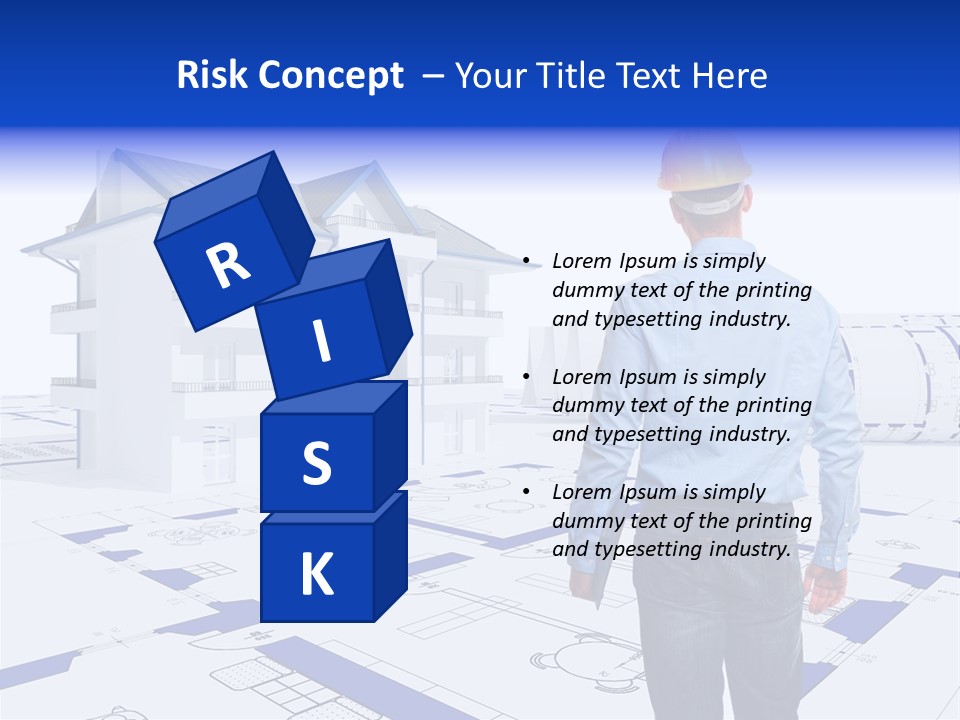 Stading Helmet Worker PowerPoint Template