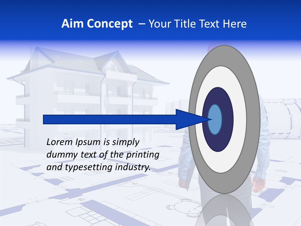 Stading Helmet Worker PowerPoint Template