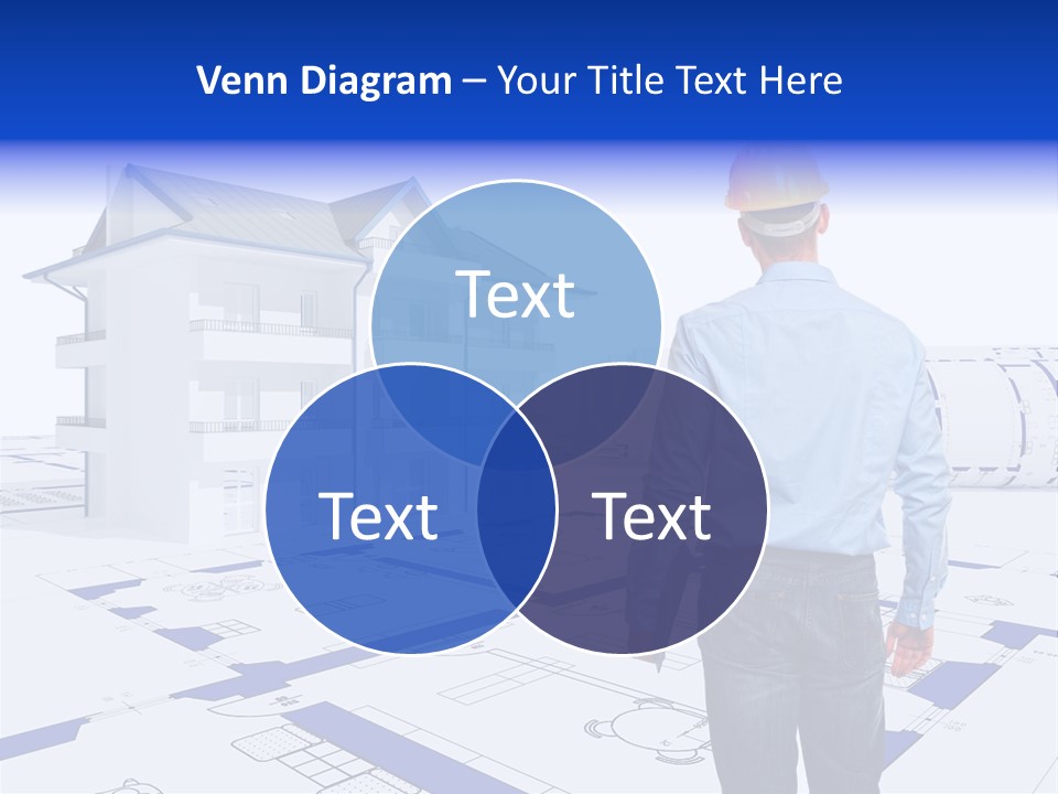 Stading Helmet Worker PowerPoint Template