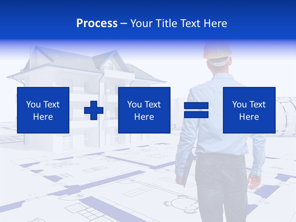 Stading Helmet Worker PowerPoint Template