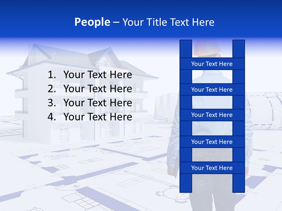 Stading Helmet Worker PowerPoint Template