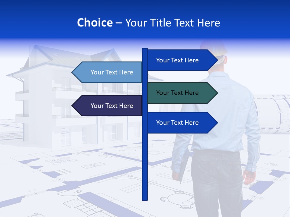 Stading Helmet Worker PowerPoint Template