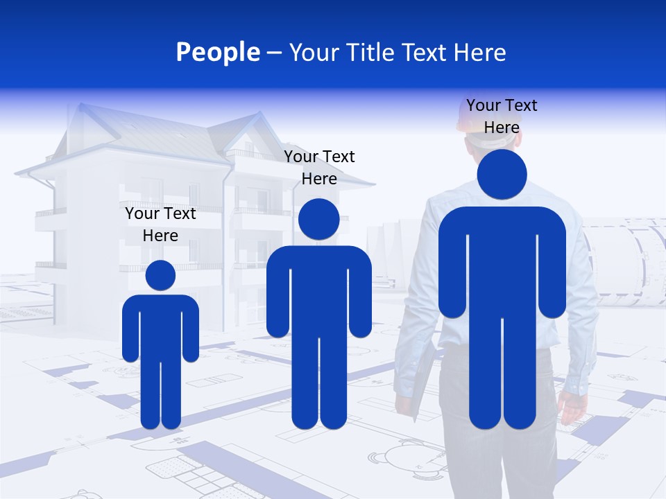 Stading Helmet Worker PowerPoint Template