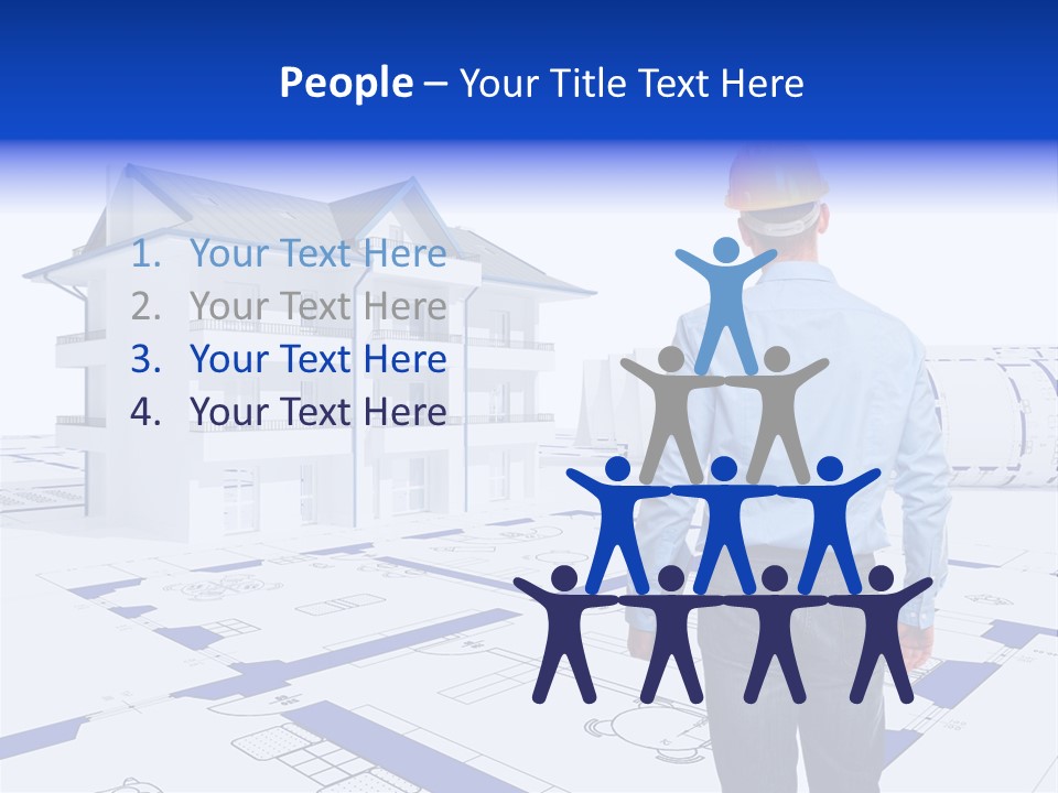 Stading Helmet Worker PowerPoint Template