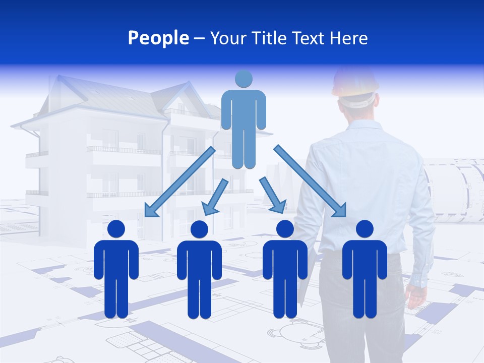 Stading Helmet Worker PowerPoint Template