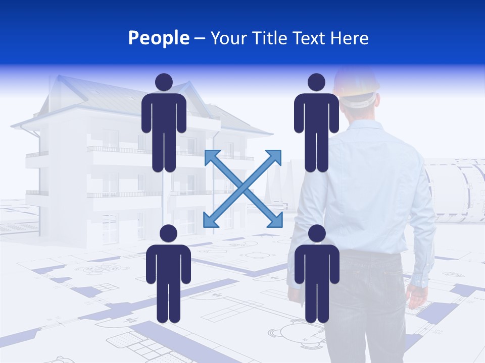 Stading Helmet Worker PowerPoint Template